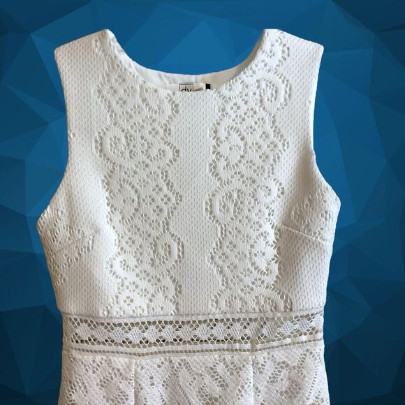 DOLCE VITA DRESS Women's Size XS White Lace Mini Lined Side Zip Wedding Shower - Picture 6 of 14
